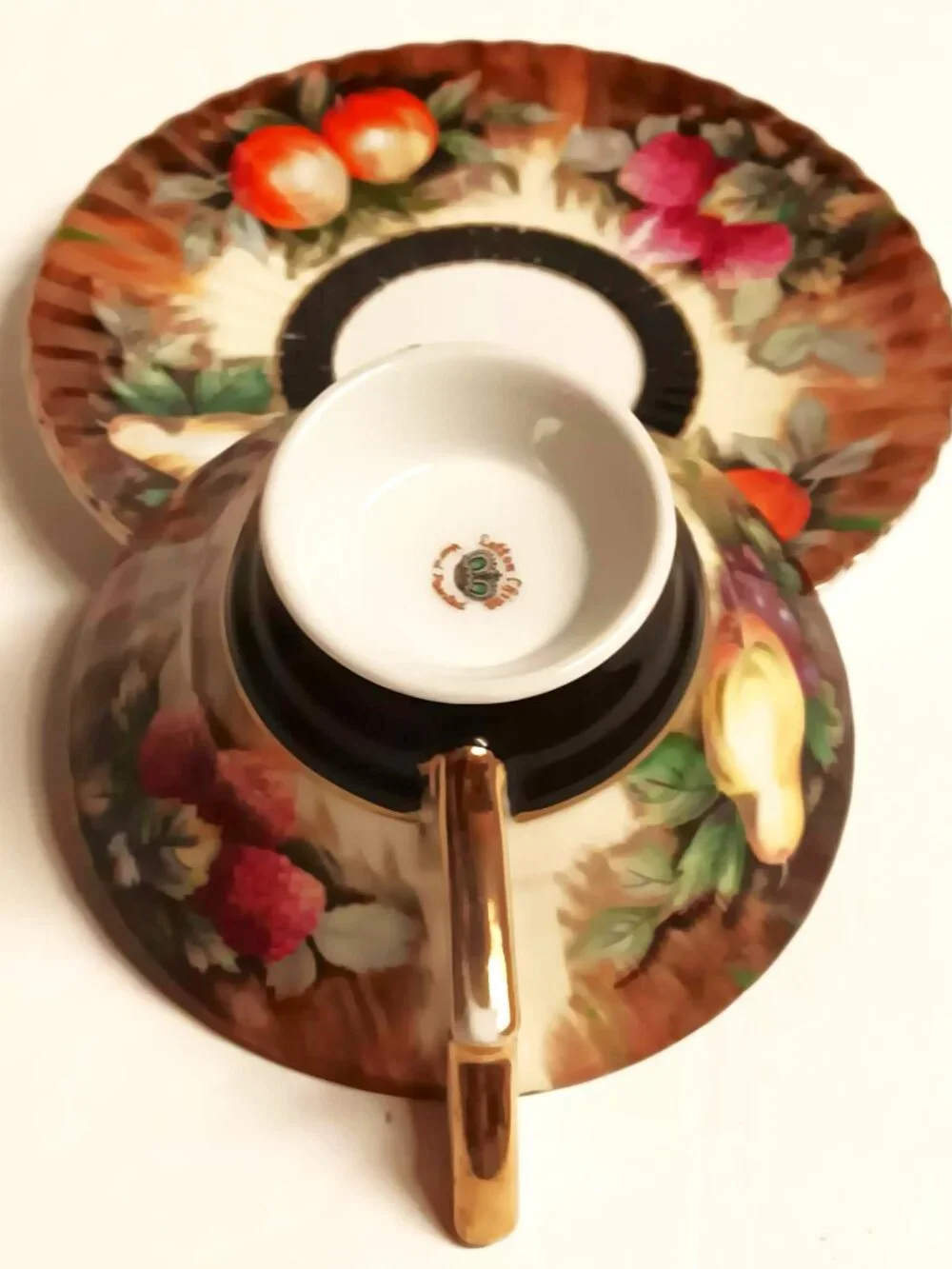 Vintage 1950's Lefton Heritage Orchard cup and saucer.
